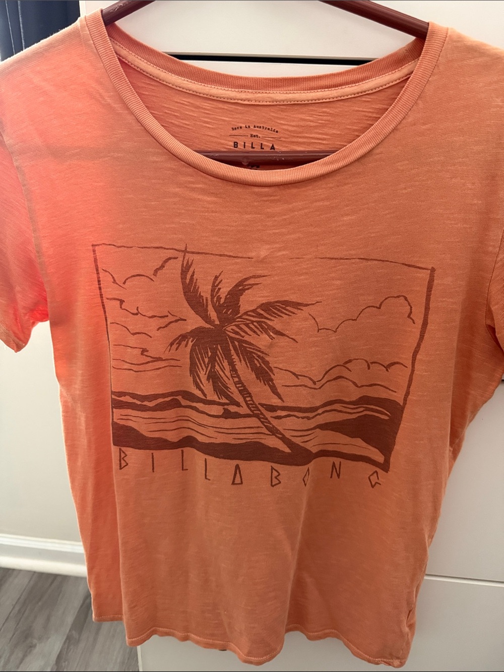 Billabong Coral-Orange Palm Beach Graphic Tee
